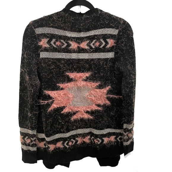 BCBG MaxAzria Waterfall Open Front Oversized Cardigan Sweater Southwestern Sz S - Picture 4 of 7